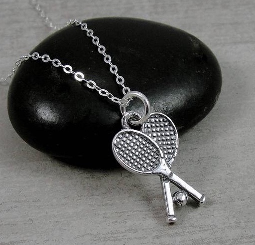 Tennis racket clearance charm necklace