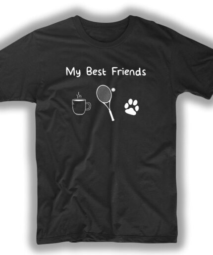 Best Friend, en iyi arkadaş siyah özel tasarım T-shirt Tennis Istanbul mağazamızda