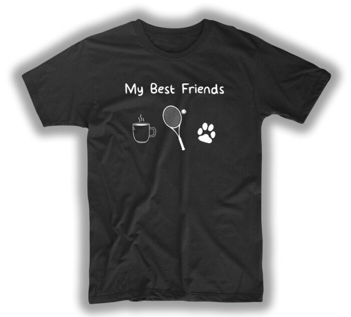 Best Friend, en iyi arkadaş siyah özel tasarım T-shirt Tennis Istanbul mağazamızda